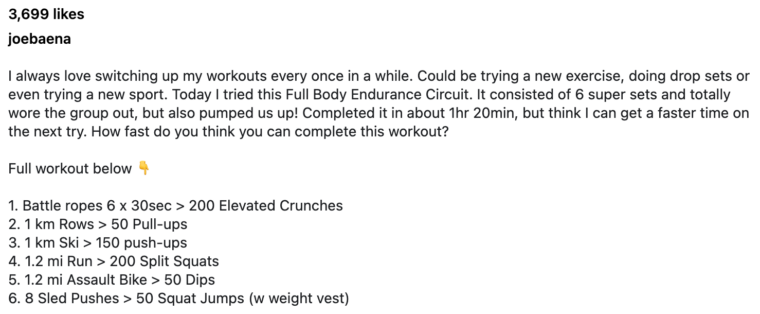 Joseph Baena Breaks Down a Full-Body Endurance Workout